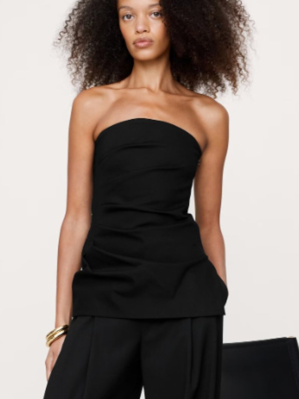 NWT‎ BANANA REPUBLIC EVERYWHERE PONTE STRAPLESS TOP Black Medium